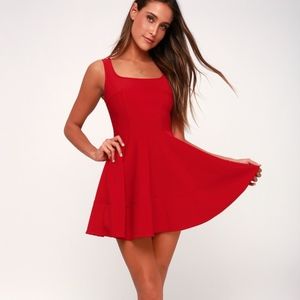 Red Fit and Flare Dress